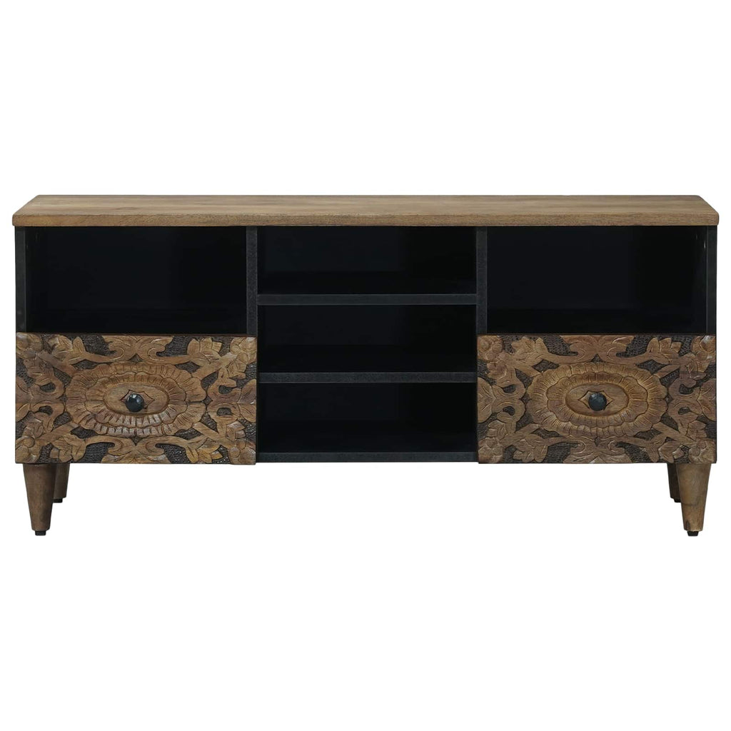 TV-Schränk mit Regal Braun 100 x 33,5 x 46 cm Massivholz Mango