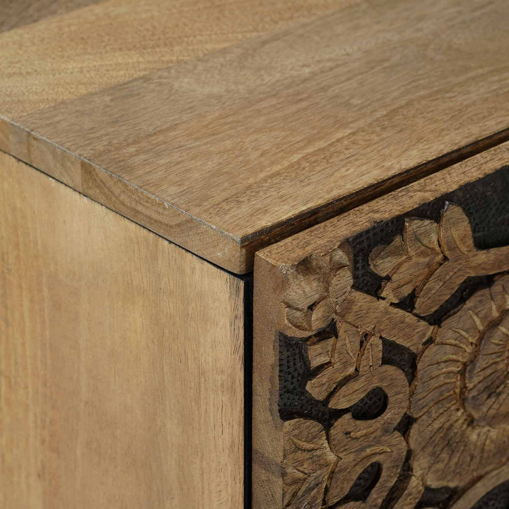Sideboard mit Speicher Braun 40 x 33,5 x 75 cm Massivholz Mango