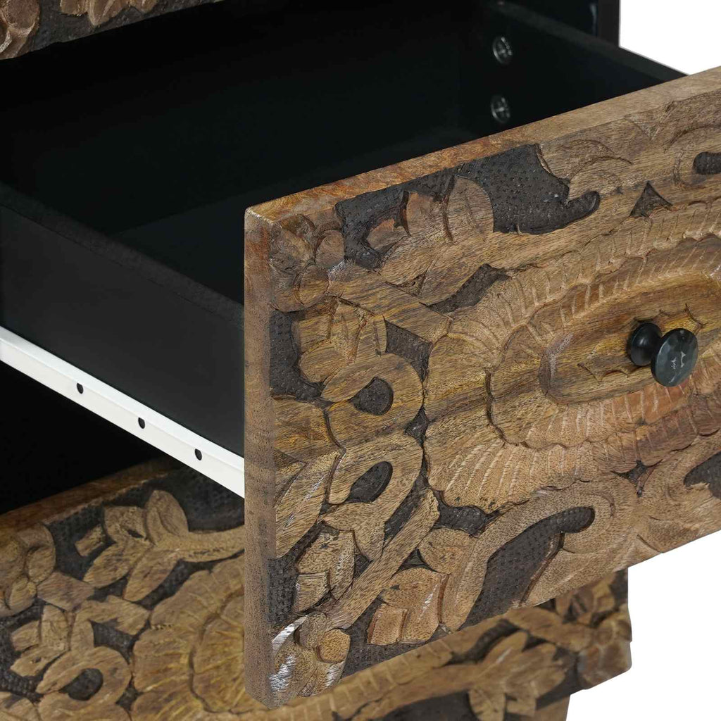 Sideboard mit Speicher Braun 40 x 33,5 x 75 cm Massivholz Mango
