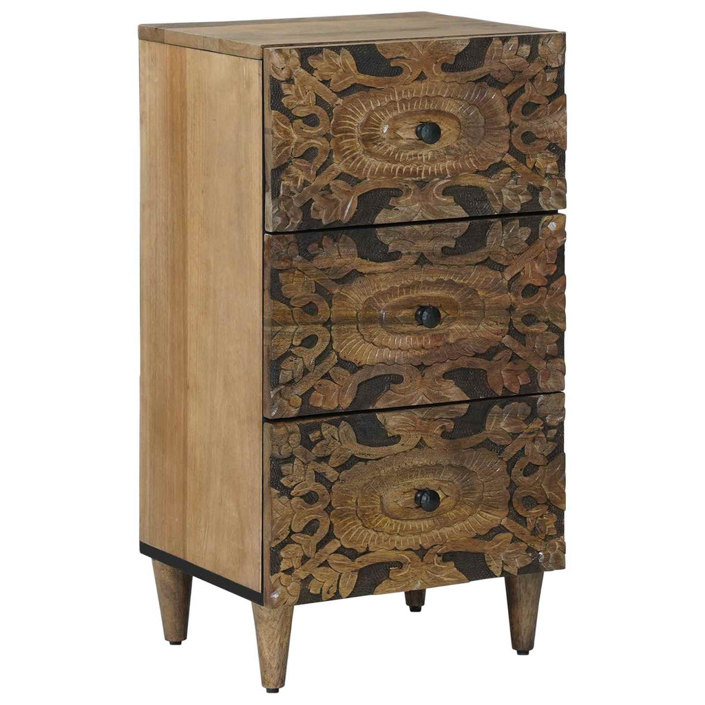 Sideboard mit Speicher Braun 40 x 33,5 x 75 cm Massivholz Mango