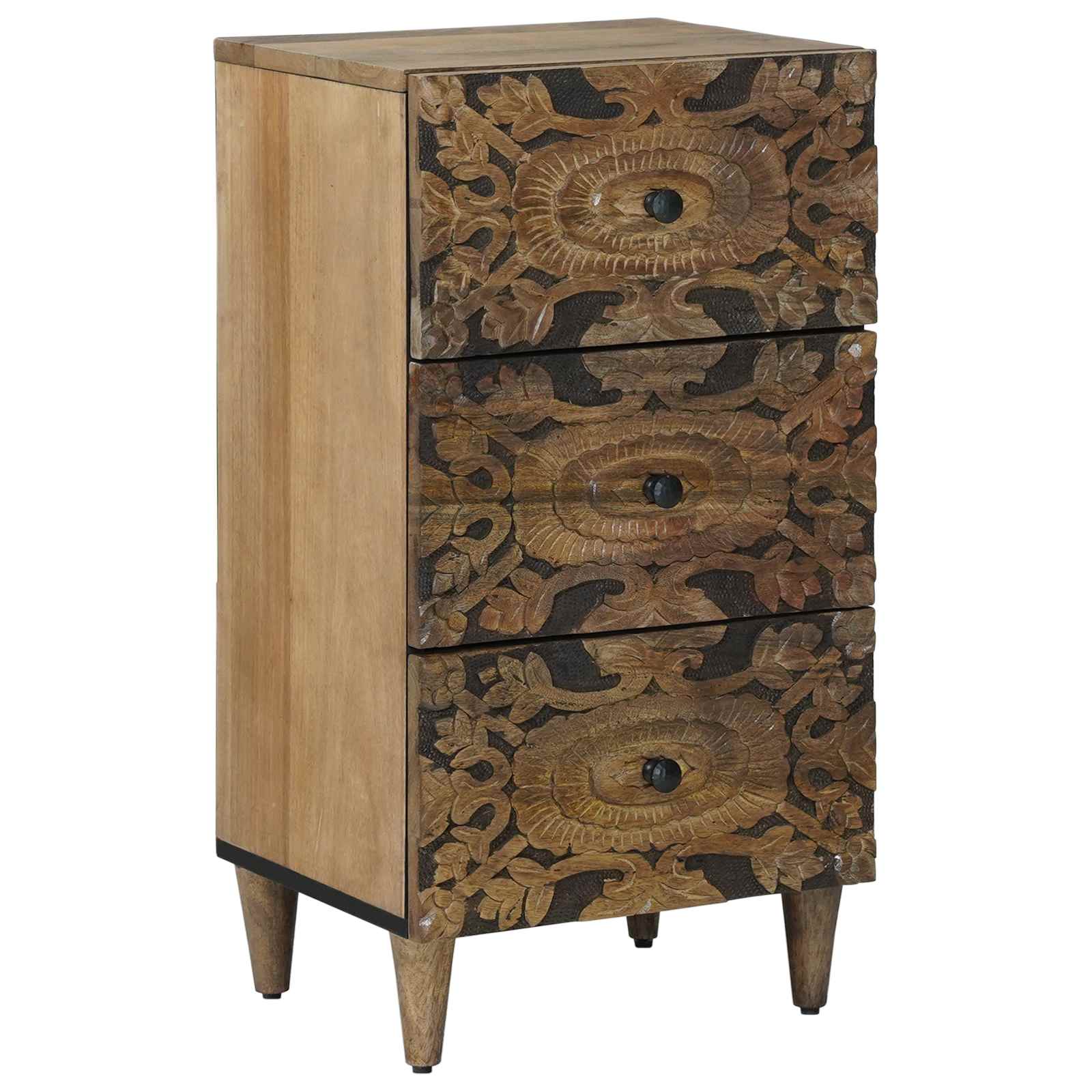Sideboard mit Speicher Braun 40 x 33,5 x 75 cm Massivholz Mango