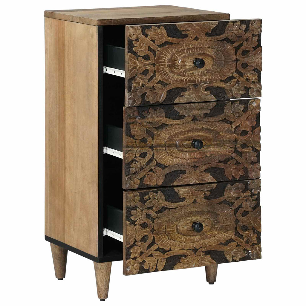 Sideboard mit Speicher Braun 40 x 33,5 x 75 cm Massivholz Mango