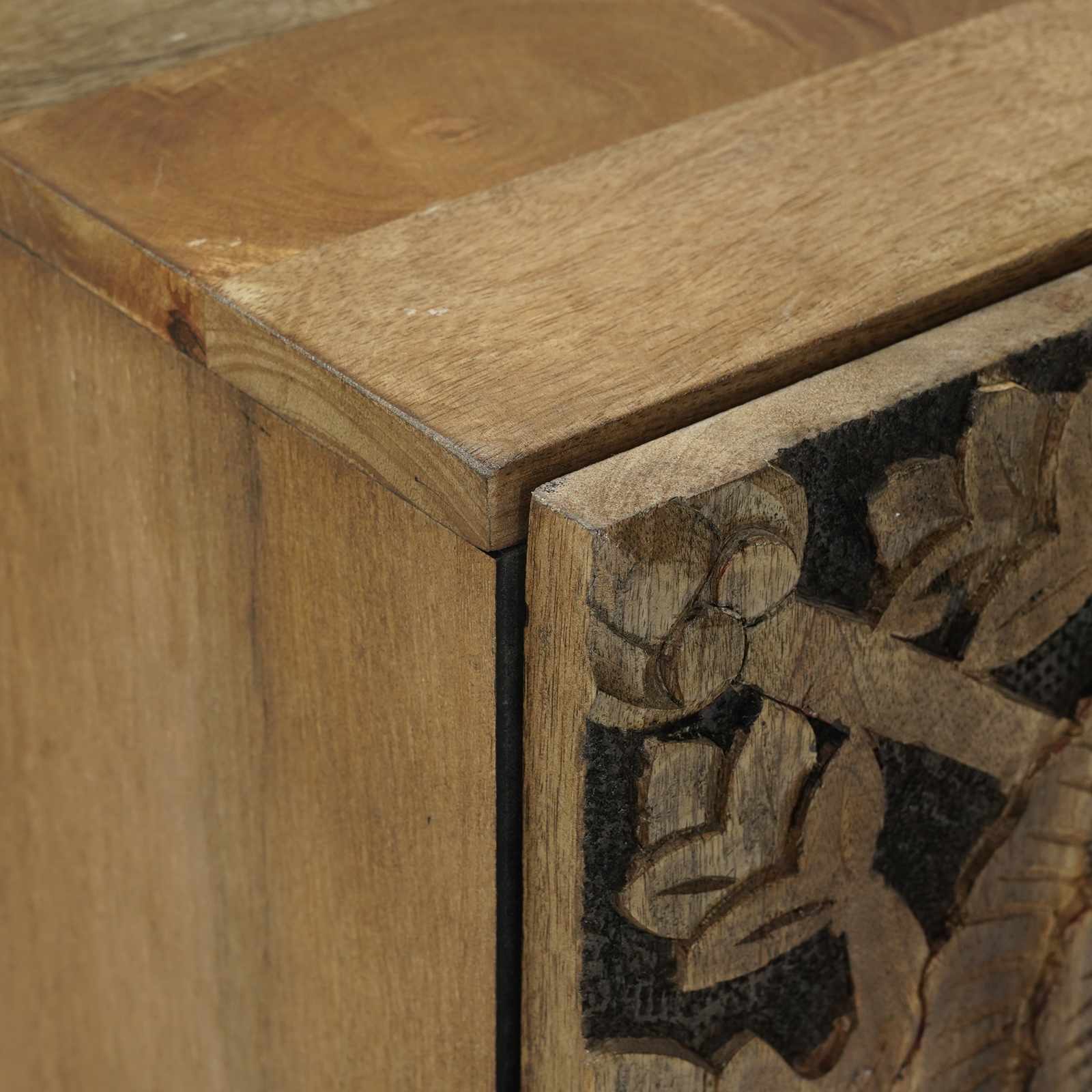 Sideboard mit Speicher Braun 40 x 33,5 x 75 cm Massivholz Mango