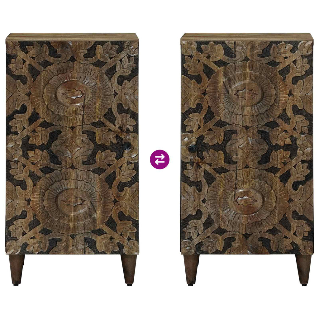 Sideboard mit Speicher Braun 40 x 33,5 x 75 cm Massivholz Mango
