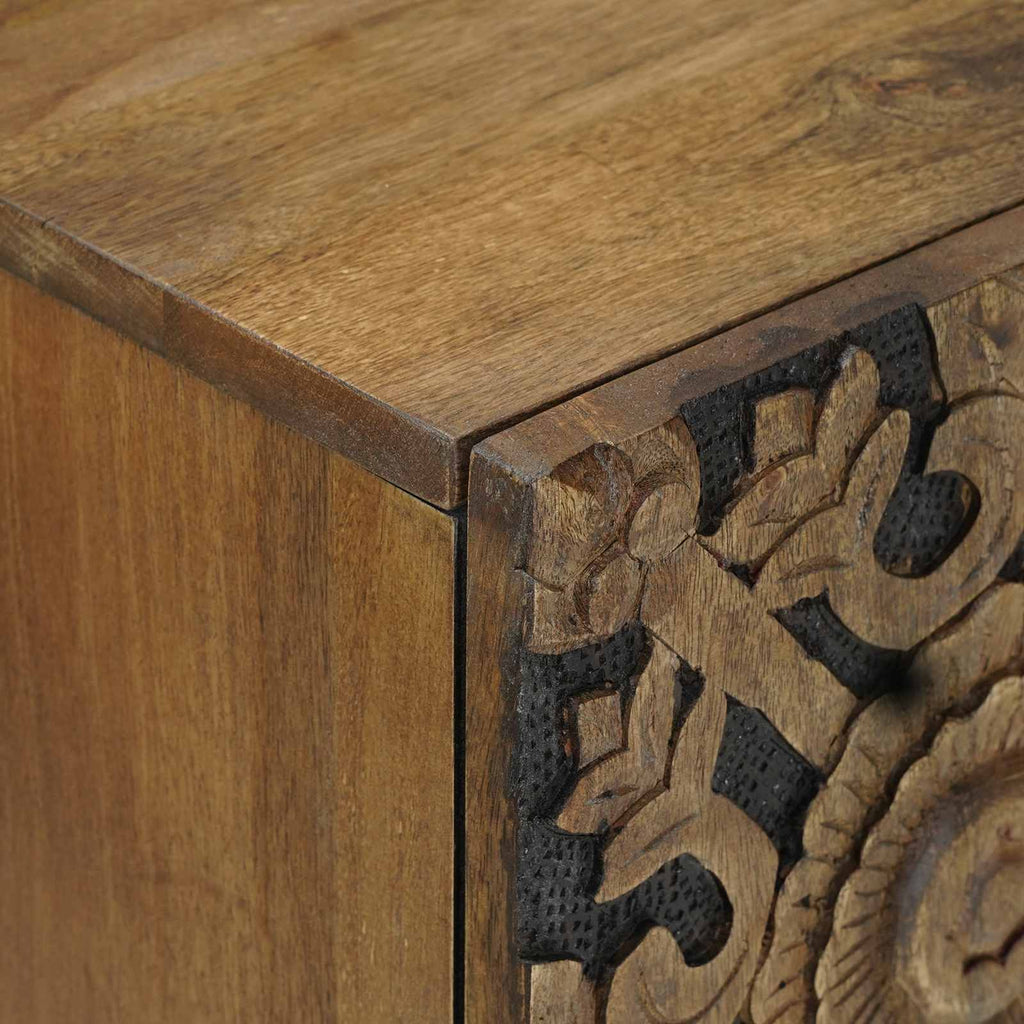 Sideboard mit Speicher Braun 60 x 33,5 x 75 cm Massivholz Mango