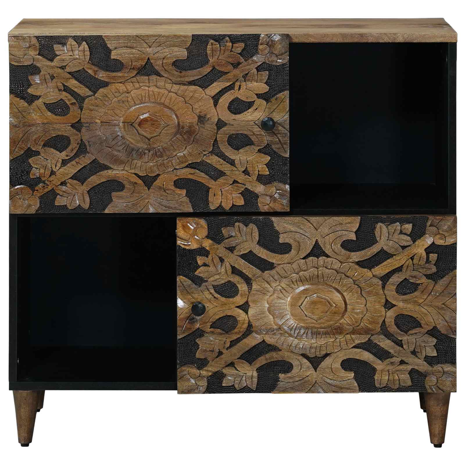 Sideboard mit Speicher Braun 80 x 33,5 x 75 cm Massivholz Mango