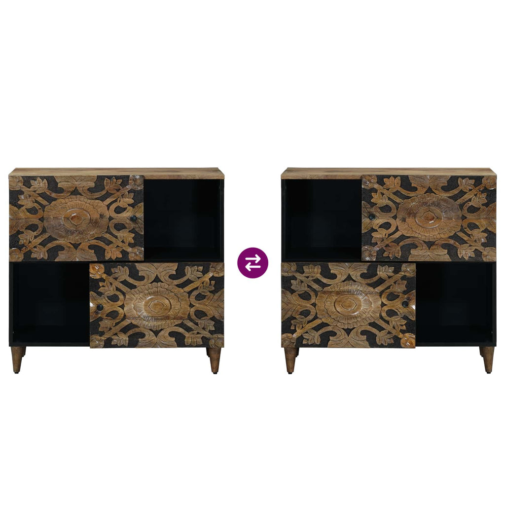 Sideboard mit Speicher Braun 80 x 33,5 x 75 cm Massivholz Mango