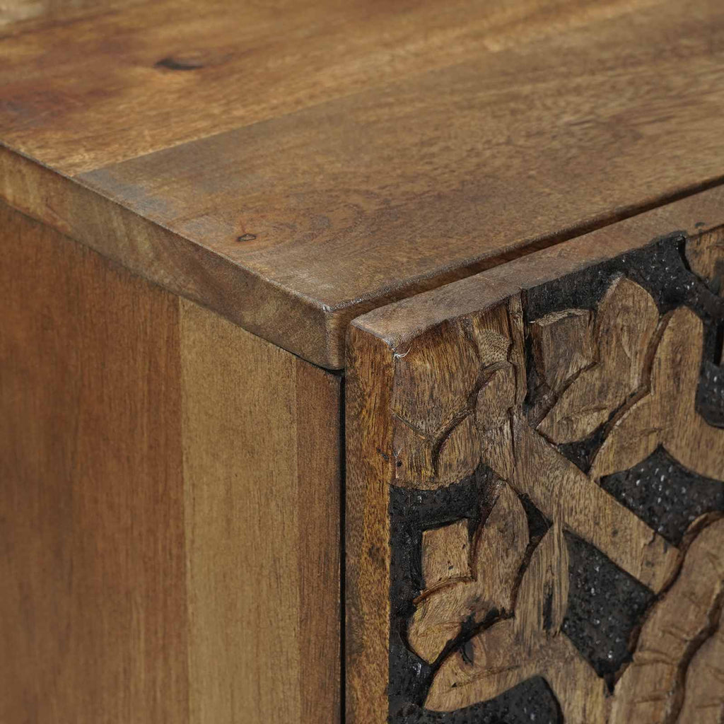 Sideboard mit Regal Braun 90 x 33,5 x 75 cm Massivholz Mango