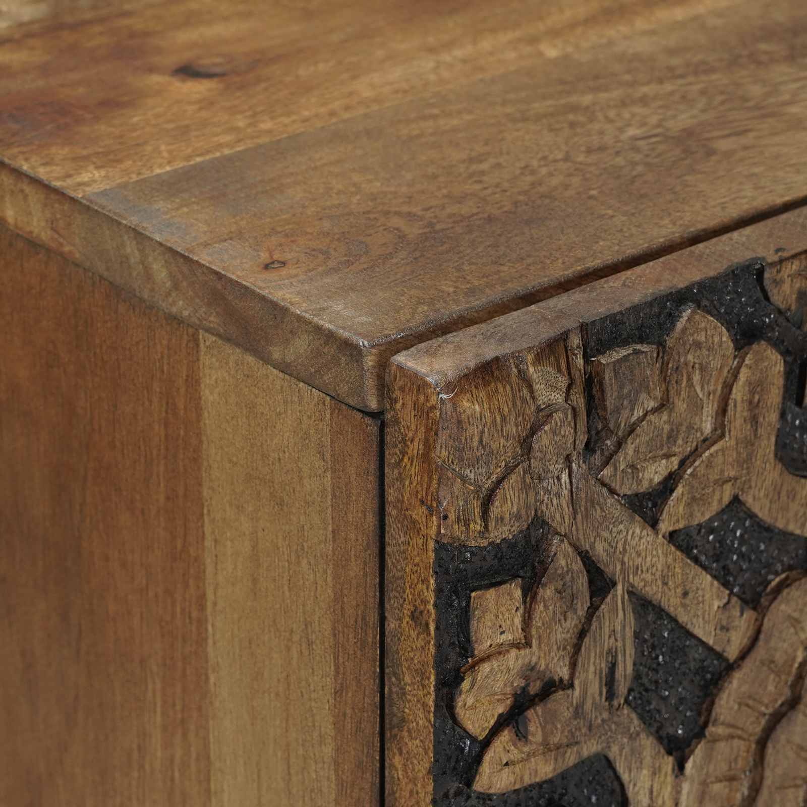 Sideboard mit Regal Braun 90 x 33,5 x 75 cm Massivholz Mango
