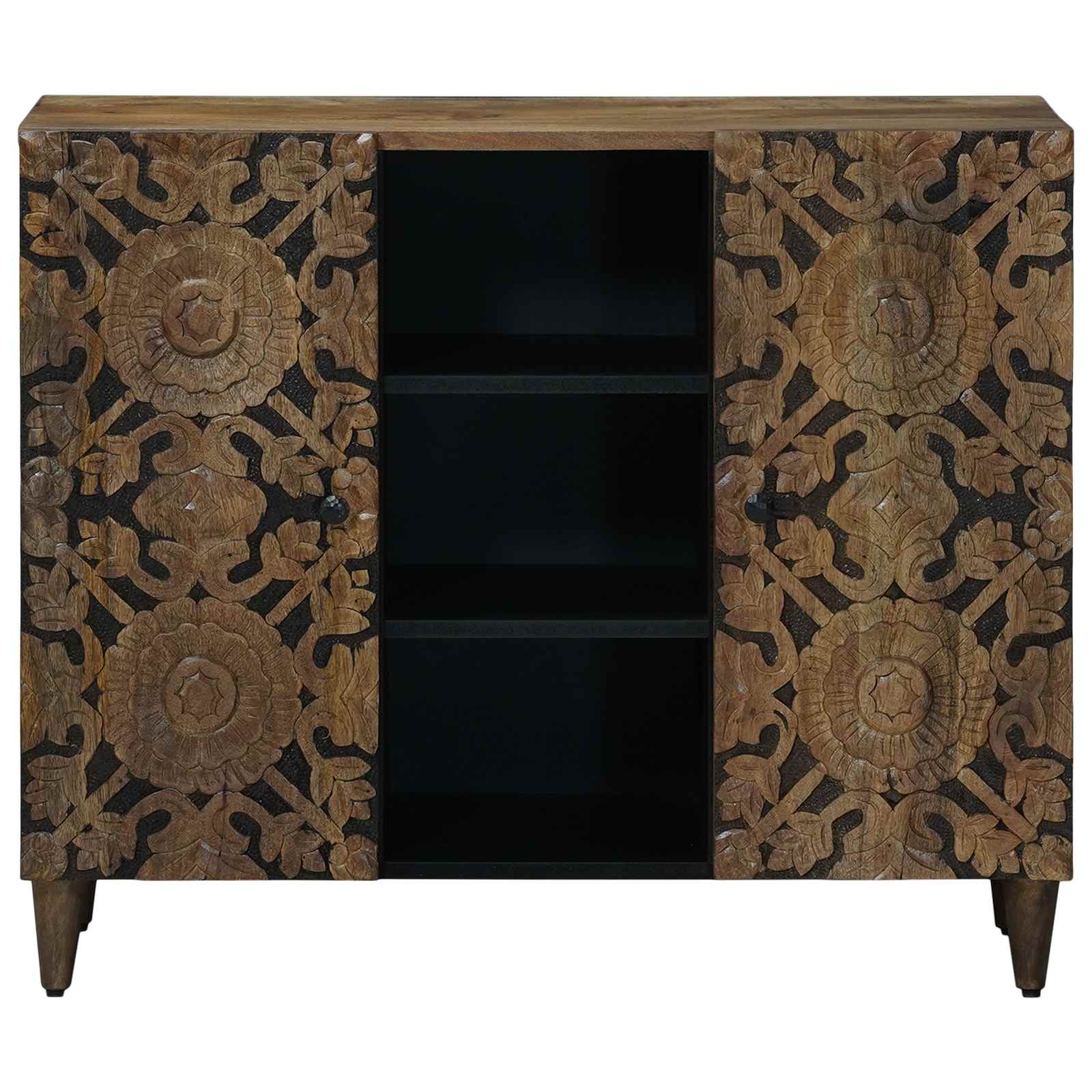 Sideboard mit Regal Braun 90 x 33,5 x 75 cm Massivholz Mango