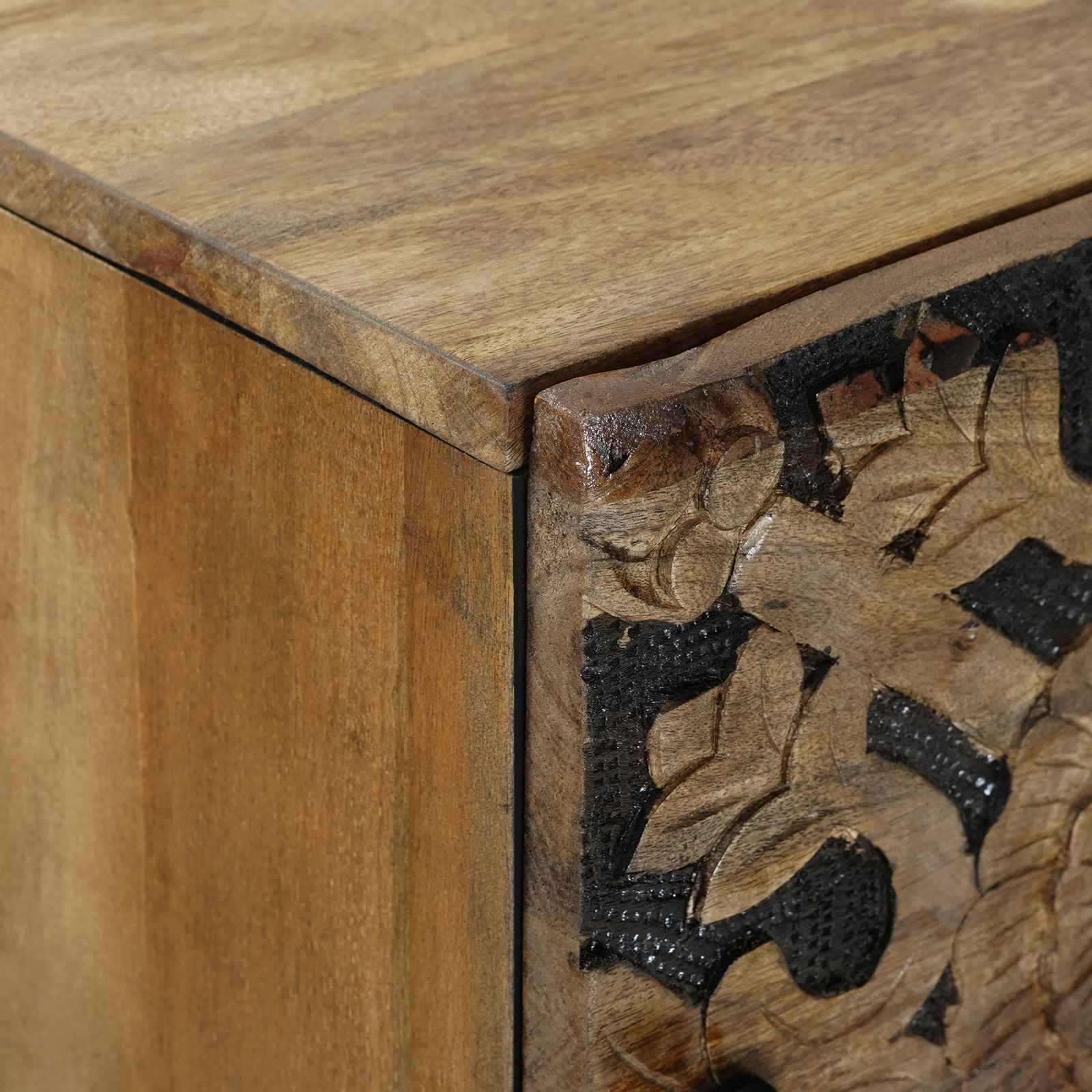Hochschrank mit Regal Braun 40 x 33,5 x 110 cm Massivholz Mango