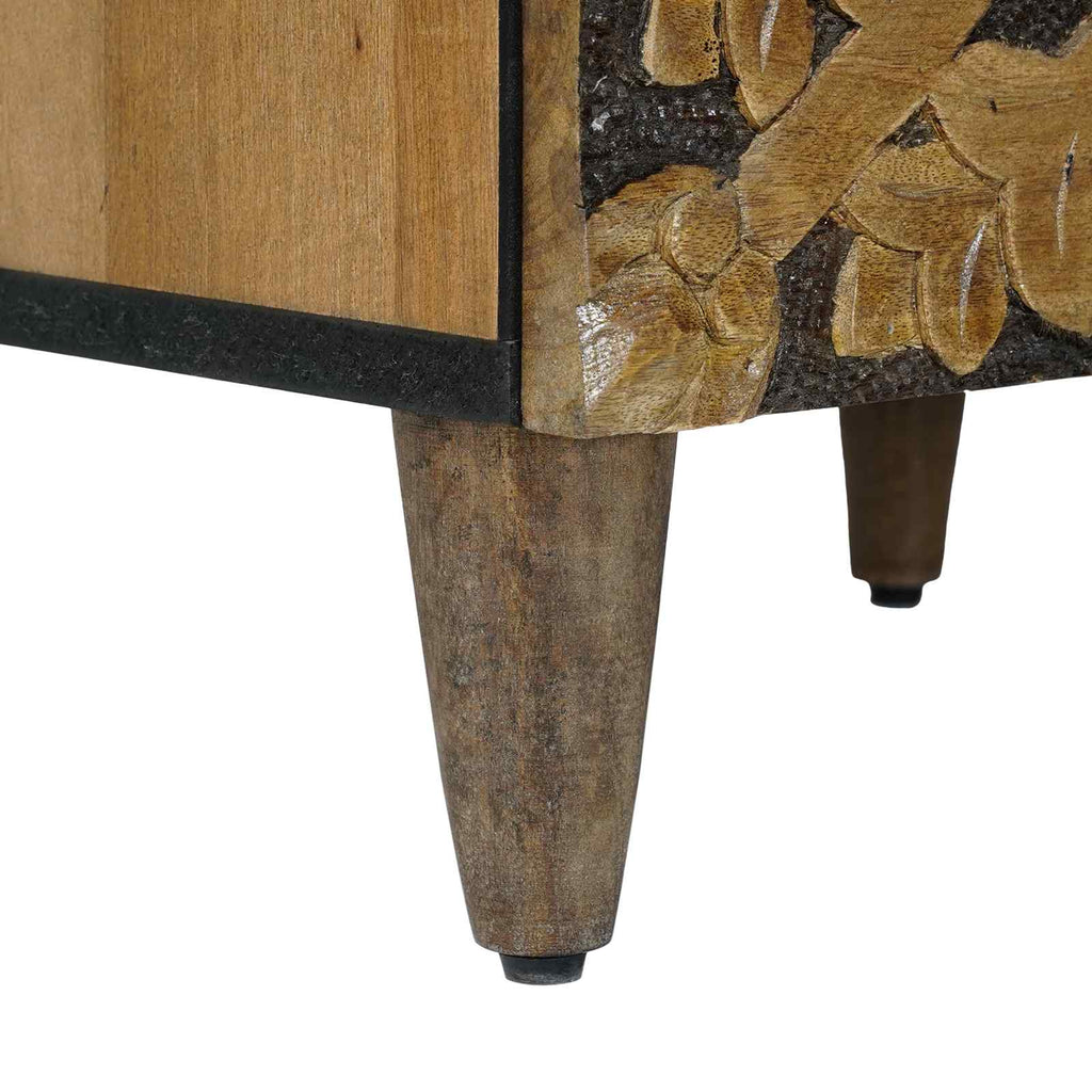 Hochschrank mit Regal Braun 40 x 33,5 x 110 cm Massivholz Mango