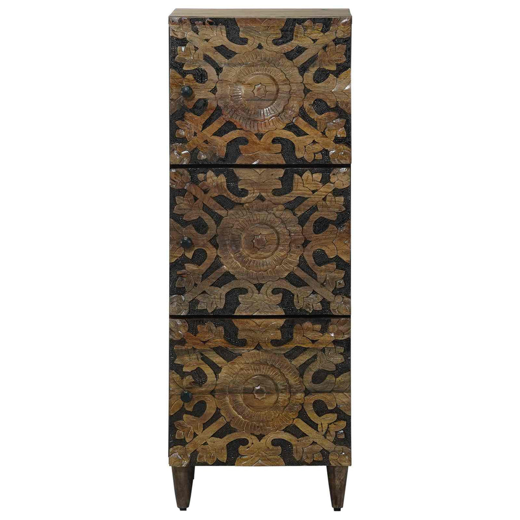 Hochschrank mit Regal Braun 40 x 33,5 x 110 cm Massivholz Mango