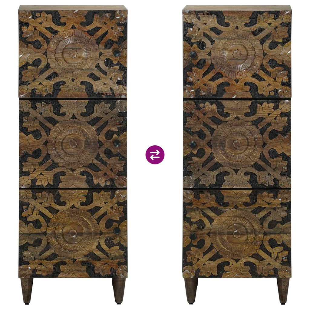 Hochschrank mit Regal Braun 40 x 33,5 x 110 cm Massivholz Mango
