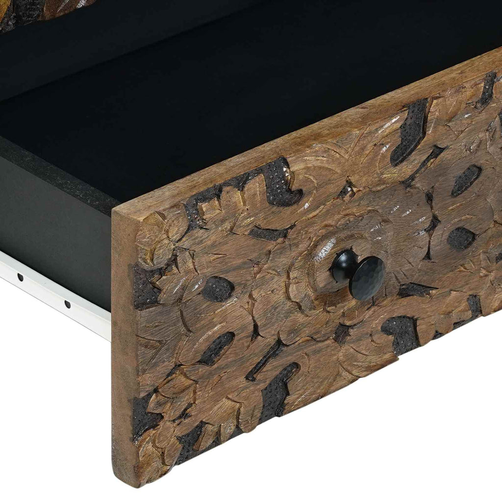 Hochschrank mit Regal Braun 60 x 33,5 x 100 cm Massivholz Mango