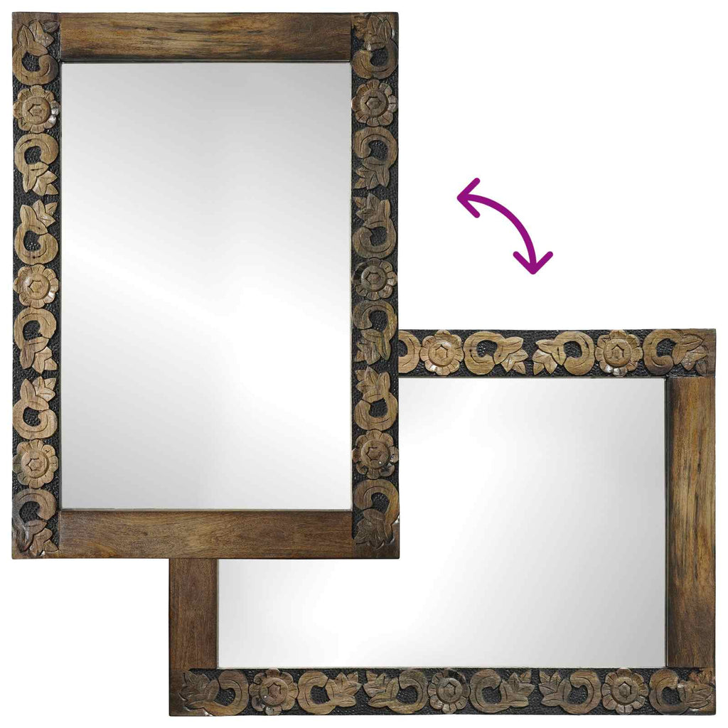 Wandspiegel Walnussbraun 70 x 50 cm Holzwerkstoff und Glas