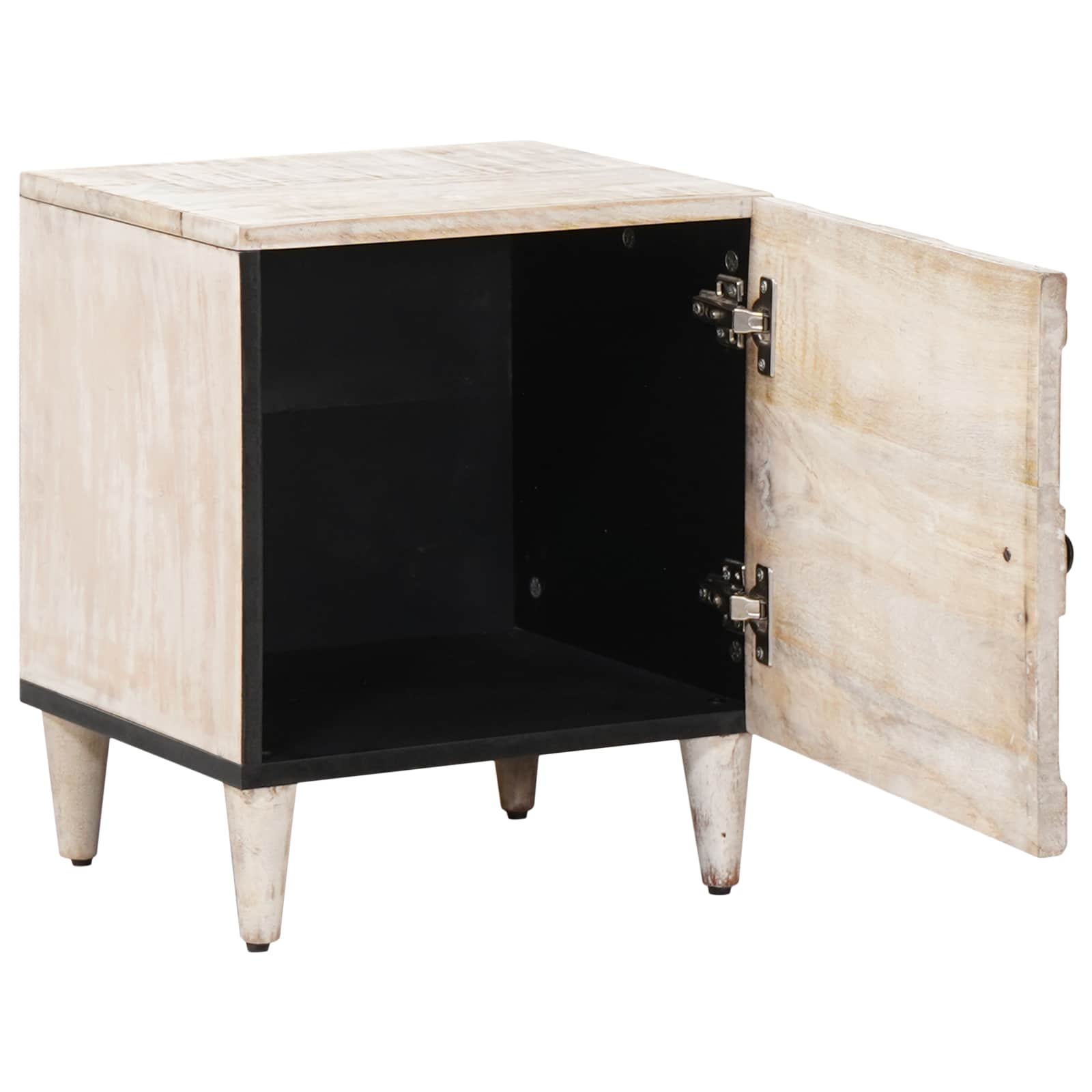 Nachttisch 2 pcs Weiß 40 x 33,5 x 46 cm Massivholz Mango