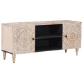 TV-Schränk Weiß 105 x 33,5 x 46 cm Massivholz Mango
