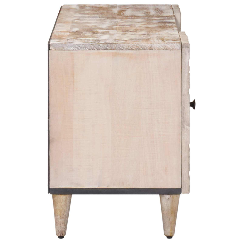 TV-Schränk Weiß 105 x 33,5 x 46 cm Massivholz Mango