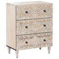 Aufbewahrungs-Sideboard Weiß 60 x 33,5 x 75 cm Massivholz Mango