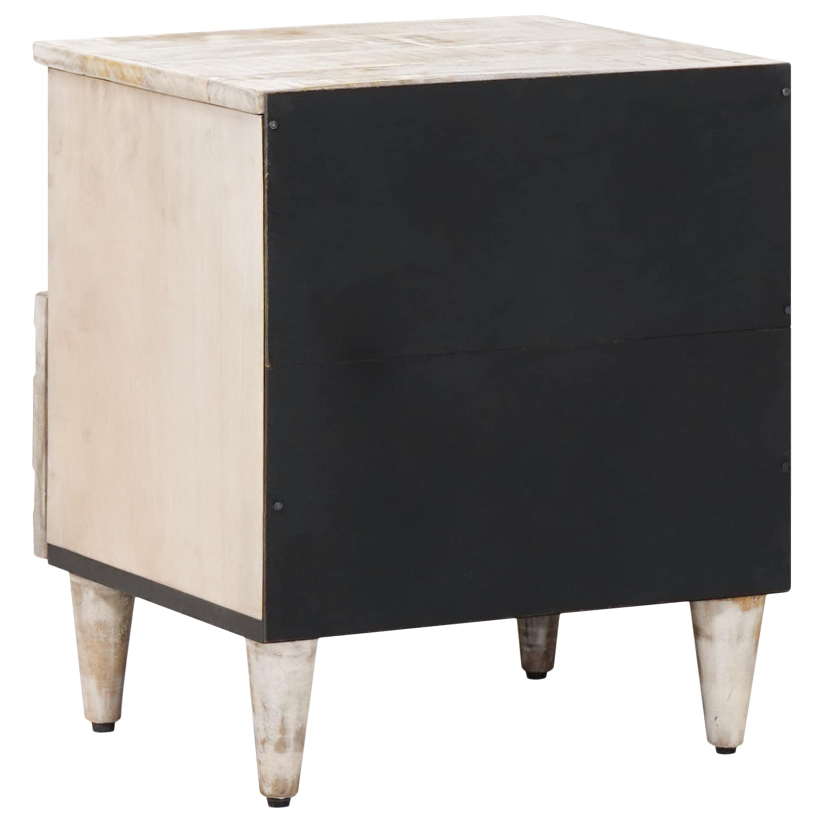 Bettkasten mit Schubladen Weiß 40 x 33 x 46 cm Massivholz Mango
