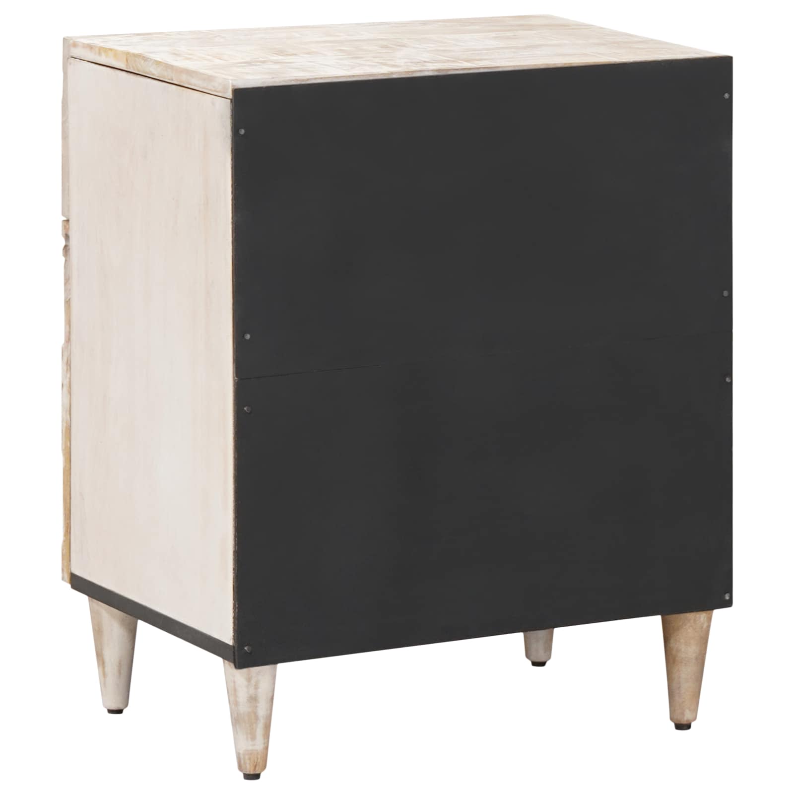 Bettkasten mit Schubladen Weiß 50 x 33 x 60 cm Massivholz Mango