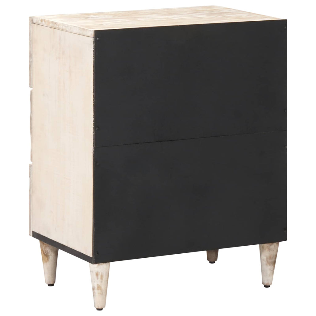 Bettkasten mit Schubladen Weiß 50 x 33 x 60 cm Massivholz Mango
