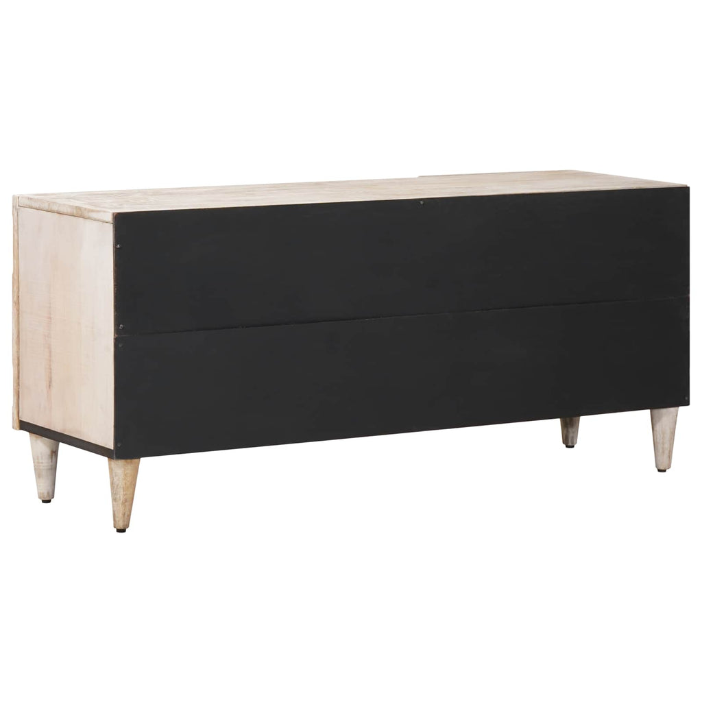 TV-Schränk mit Tür Weiß 105 x 33,5 x 46 cm Massivholz Mango
