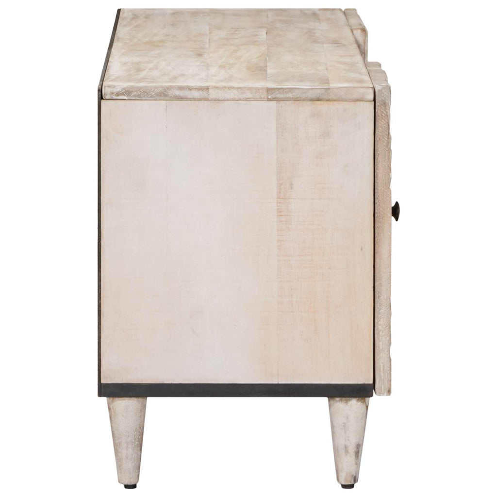 TV-Schränk mit Tür Weiß 105 x 33,5 x 46 cm Massivholz Mango