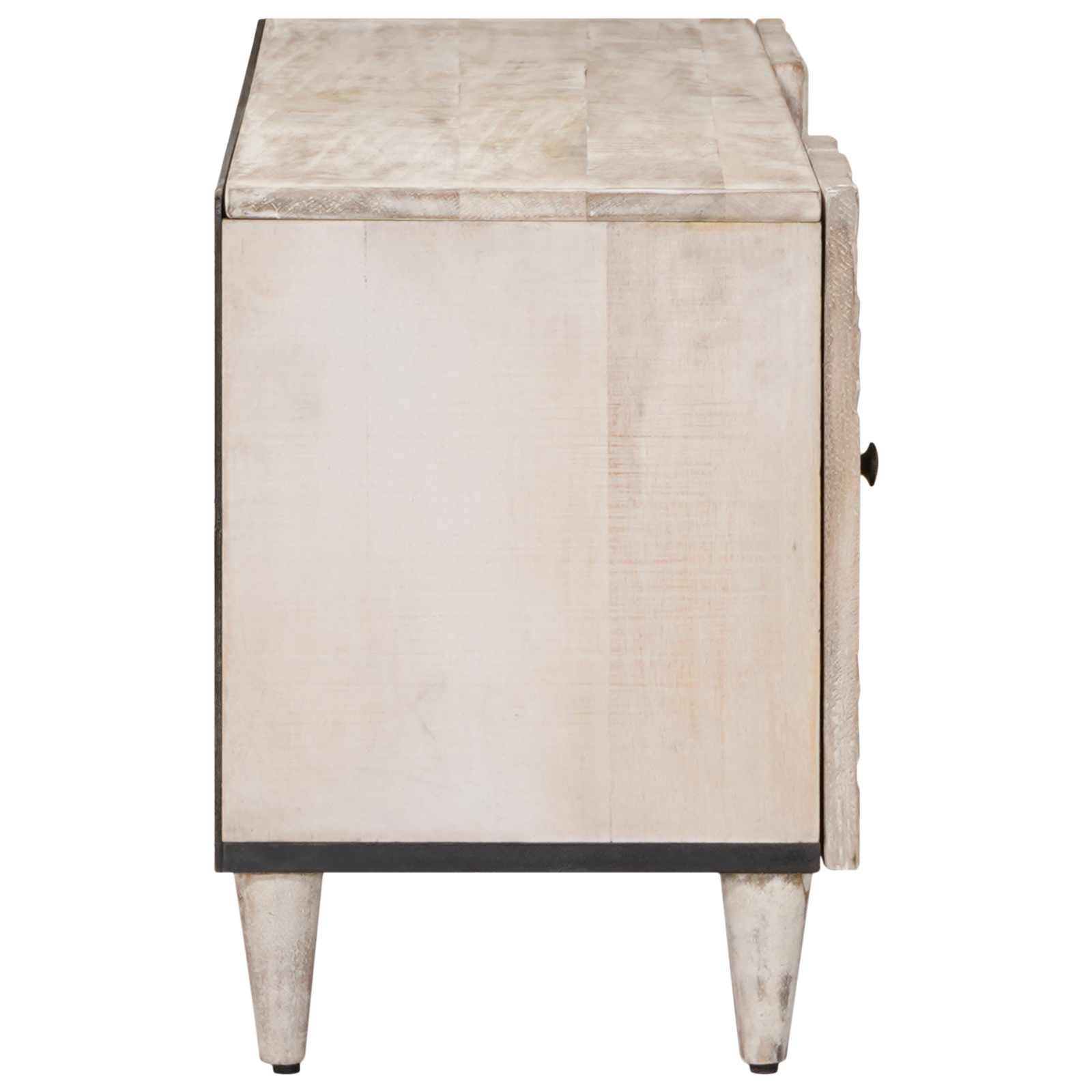 TV-Schränk mit Tür Weiß 105 x 33,5 x 46 cm Massivholz Mango