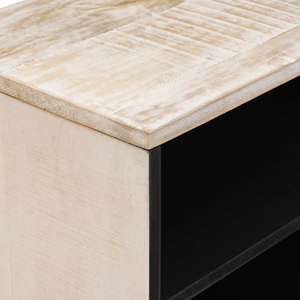 TV-Schränk mit Regal Weiß 80 x 31,5 x 46 cm Massivholz Mango
