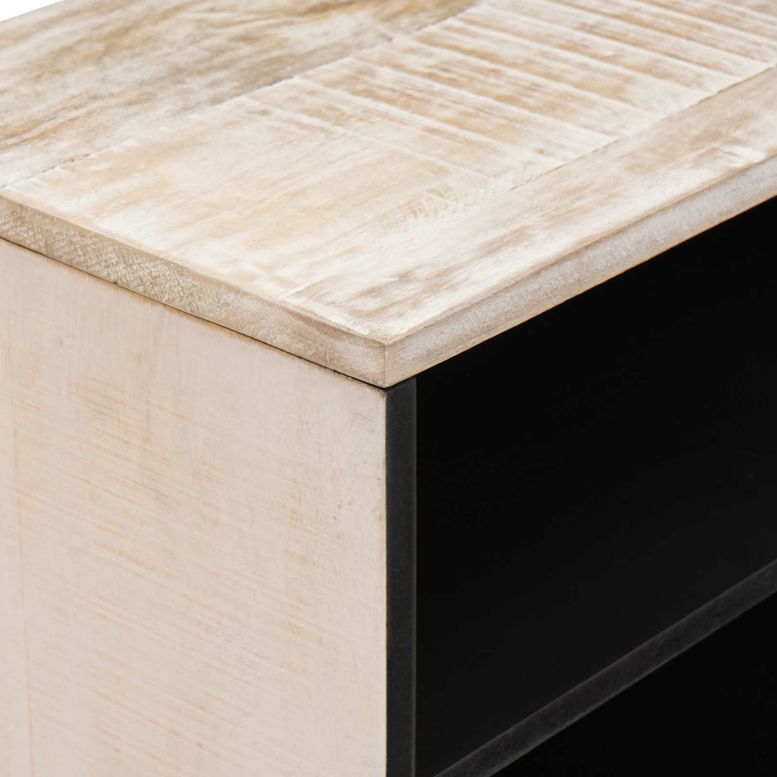 TV-Schränk mit Regal Weiß 80 x 31,5 x 46 cm Massivholz Mango