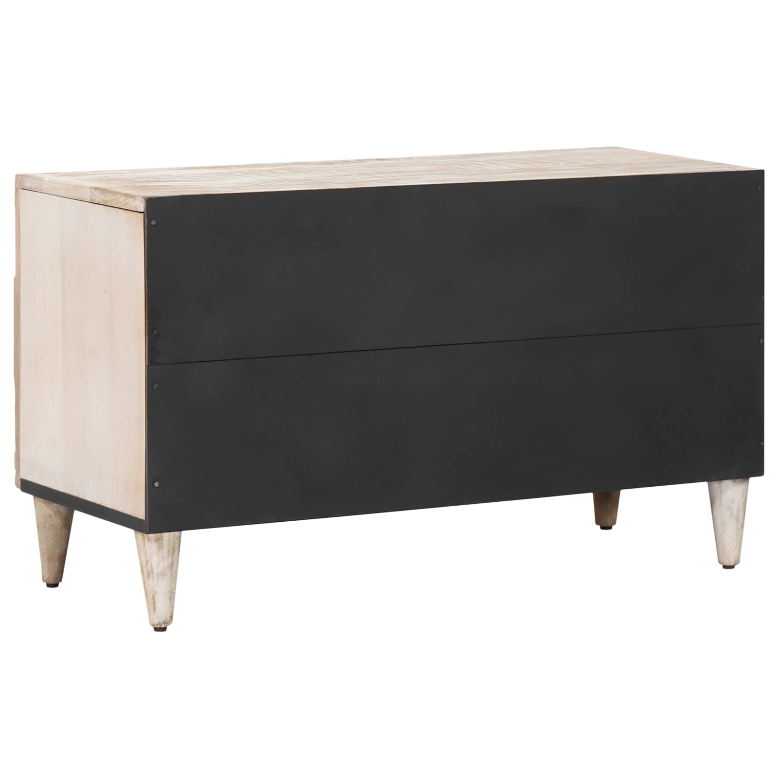 TV-Schränk mit Regal Weiß 80 x 31,5 x 46 cm Massivholz Mango