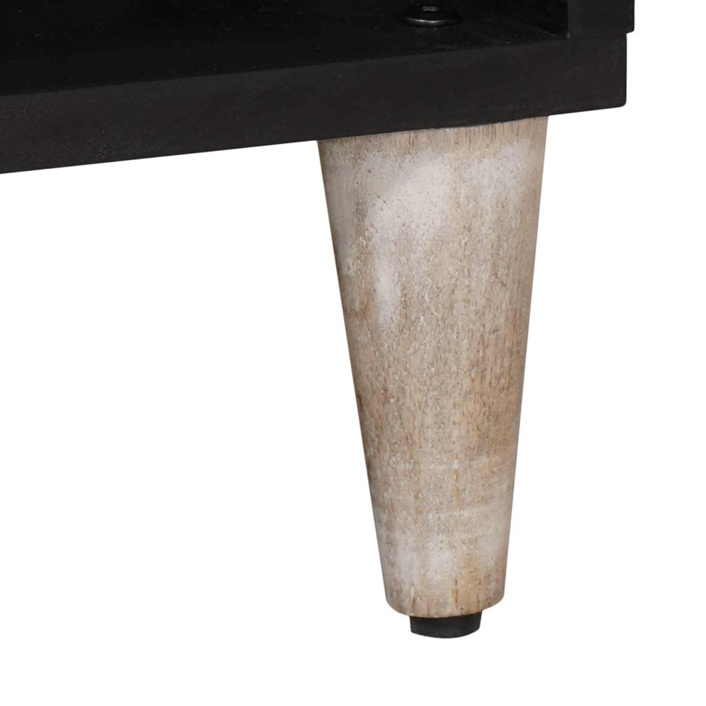 TV-Schränk mit Regal Weiß 100 x 33,5 x 46 cm Massivholz Mango