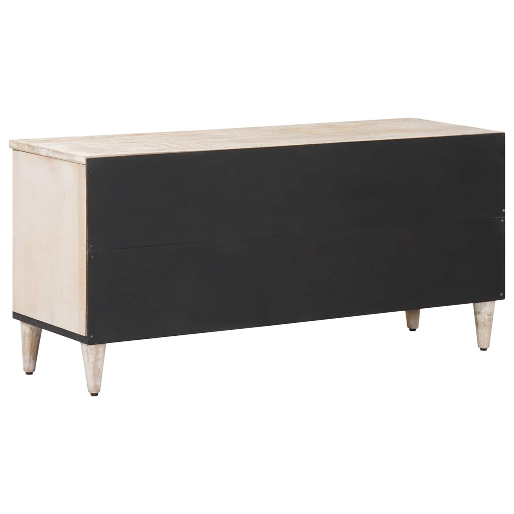 TV-Schränk mit Regal Weiß 100 x 33,5 x 46 cm Massivholz Mango