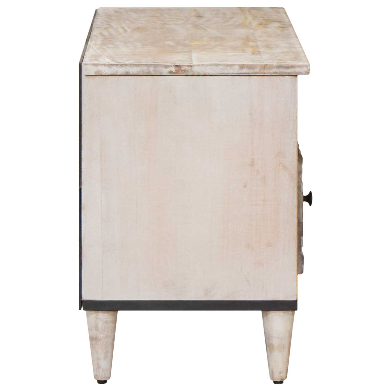 TV-Schränk mit Regal Weiß 100 x 33,5 x 46 cm Massivholz Mango
