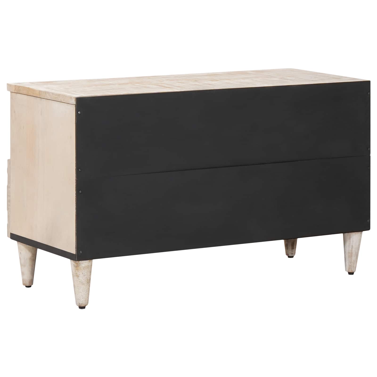 TV-Schränk mit Regal Weiß 80 x 33,5 x 46 cm Massivholz Mango