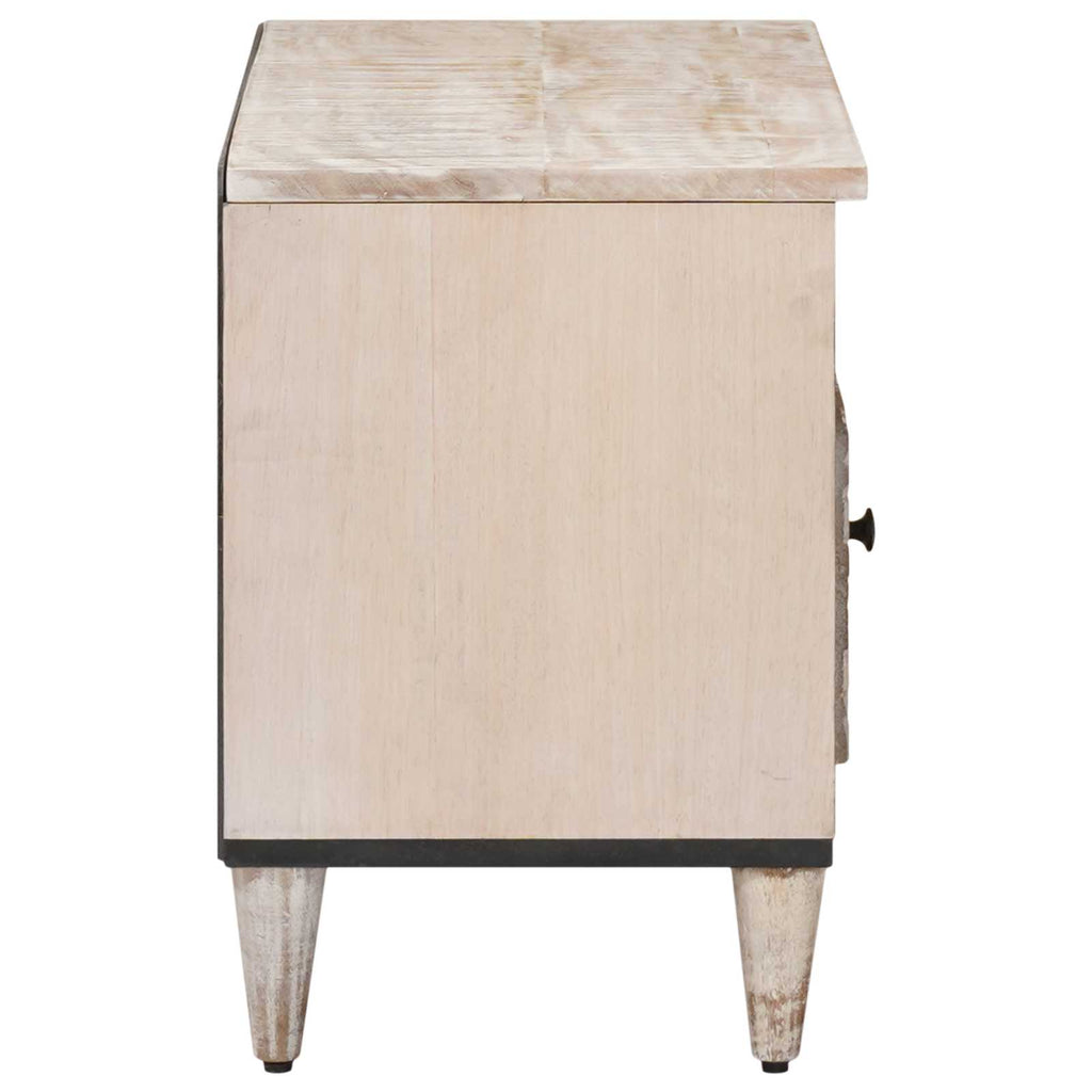 TV-Schränk mit Regal Weiß 80 x 33,5 x 46 cm Massivholz Mango