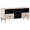 TV-Schränk mit Regal Weiß 100 x 33,5 x 46 cm Massivholz Mango