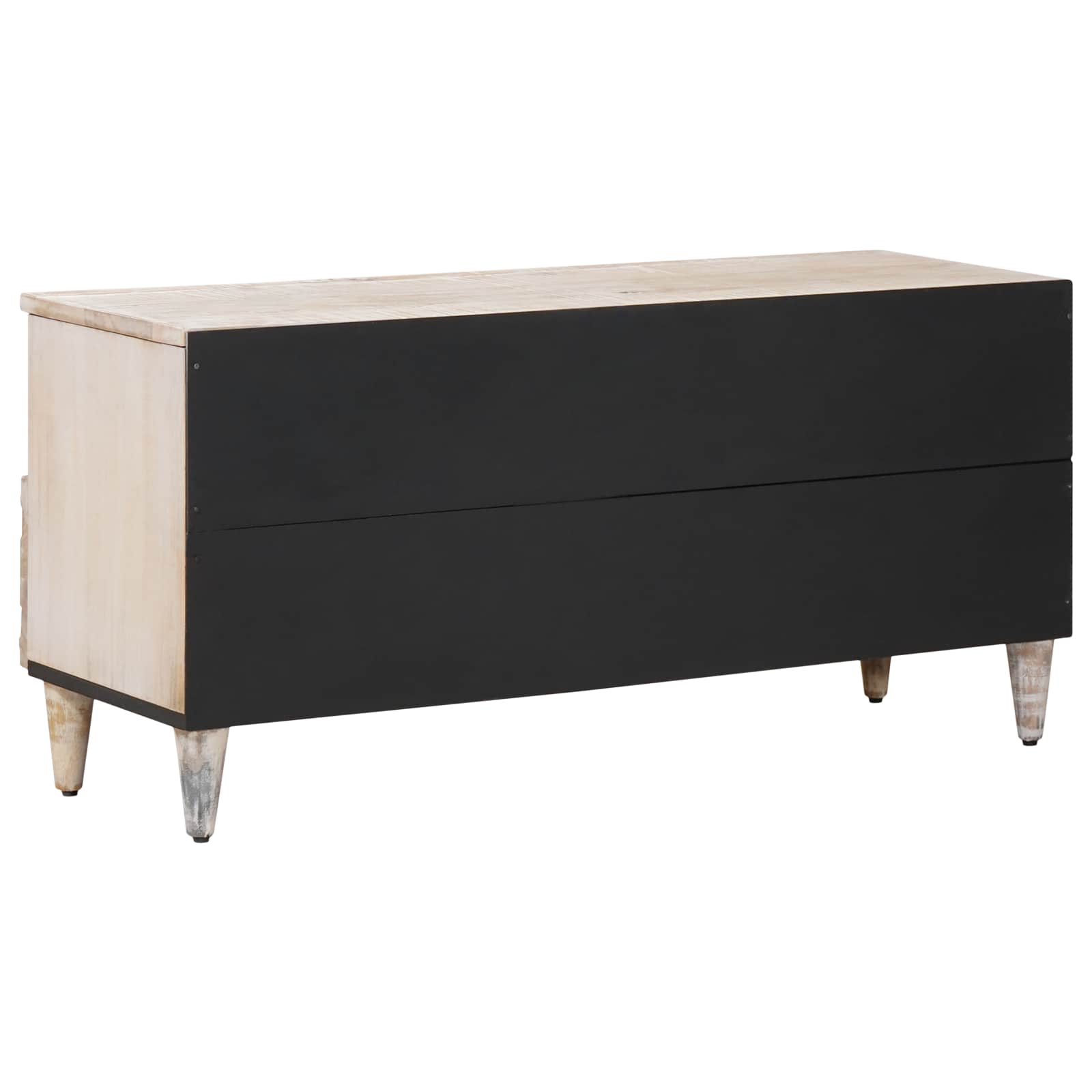 TV-Schränk mit Regal Weiß 100 x 33,5 x 46 cm Massivholz Mango