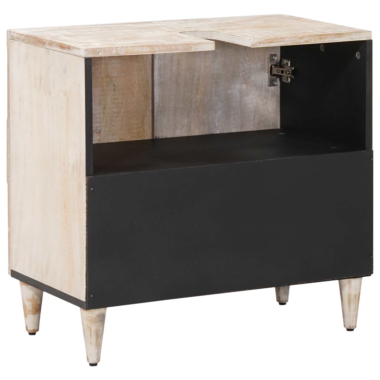Waschbeckenschrank Weiß 62 x 33 x 58 cm Massivholz Mango