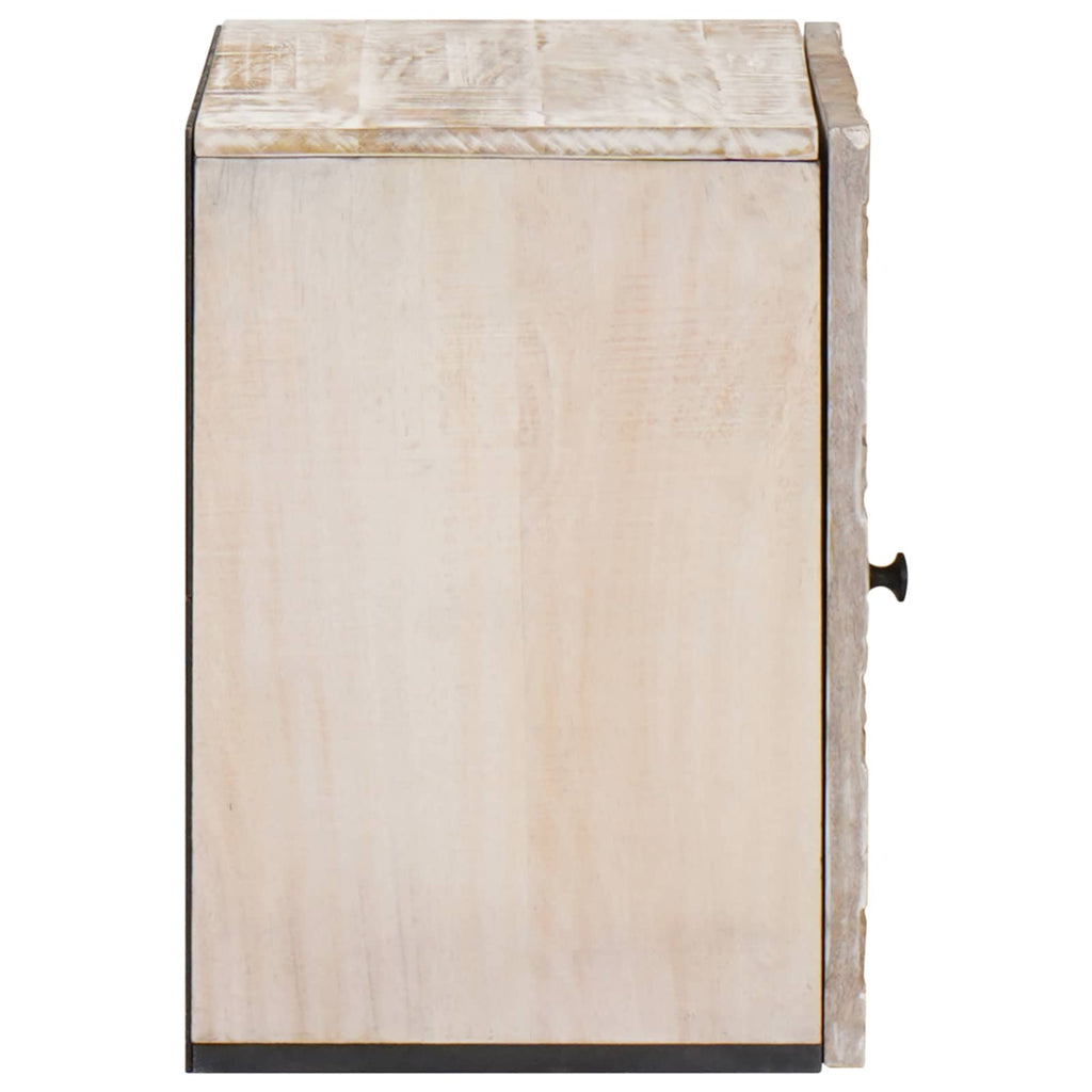Badezimmer Hängeschrank Weiß 38 x 33,5 x 48 cm Massivholz Mango