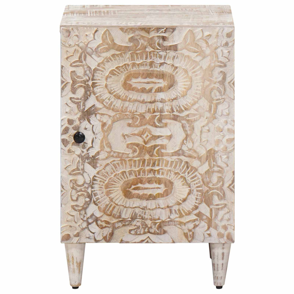 Badezimmerschrank Weiß 38 x 33,5 x 58 cm Massivholz Mango