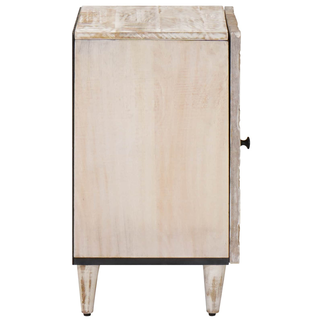 Badezimmerschrank Weiß 38 x 33,5 x 58 cm Massivholz Mango