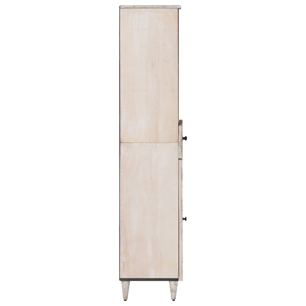Badezimmerschrank Weiß 38 x 33,5 x 160 cm Massivholz Mango