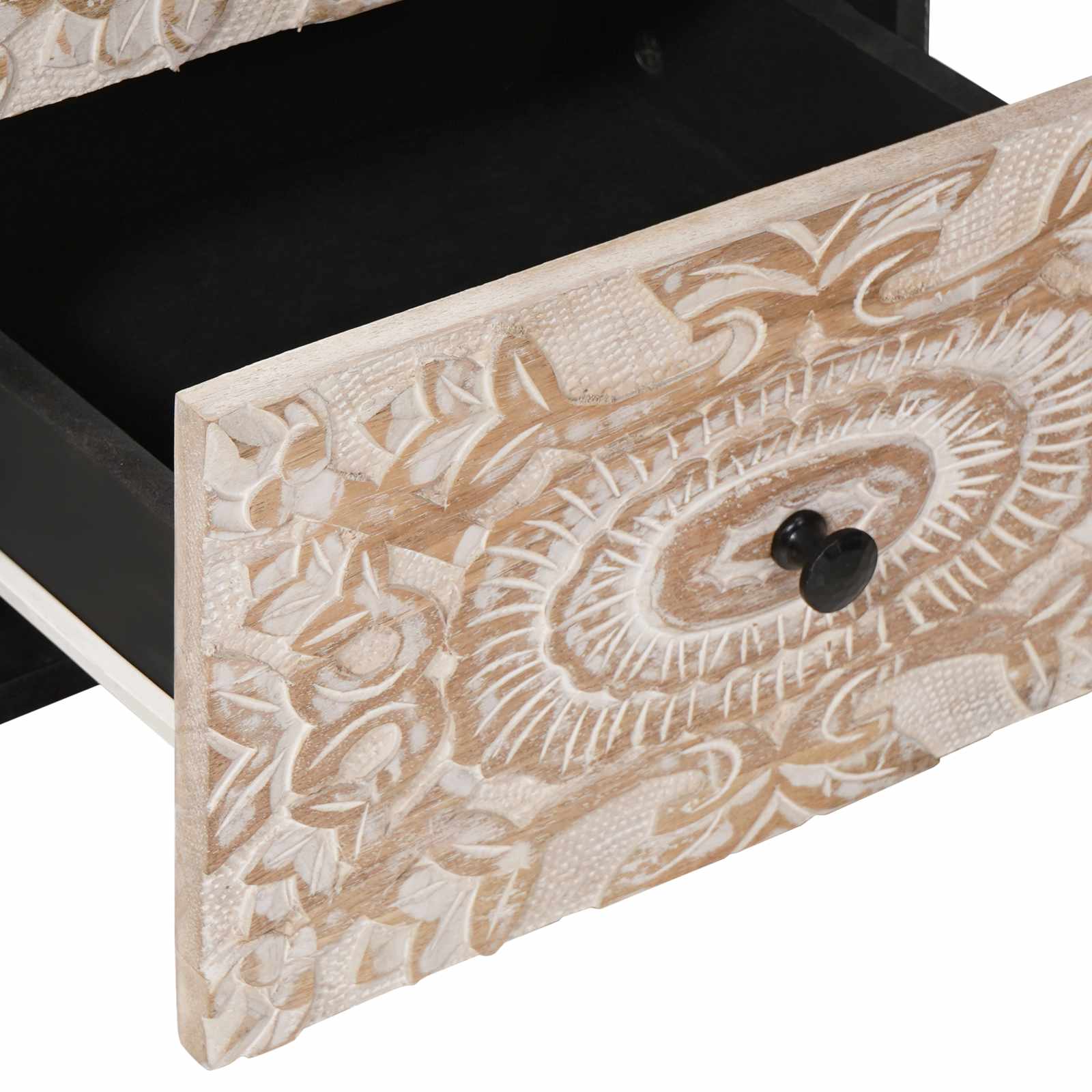 Sideboard mit Speicher Weiß 40 x 33,5 x 75 cm Massivholz Mango
