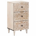 Sideboard mit Speicher Weiß 40 x 33,5 x 75 cm Massivholz Mango