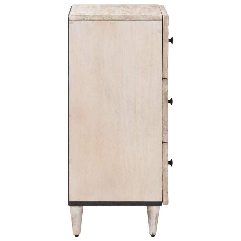 Sideboard mit Speicher Weiß 40 x 33,5 x 75 cm Massivholz Mango
