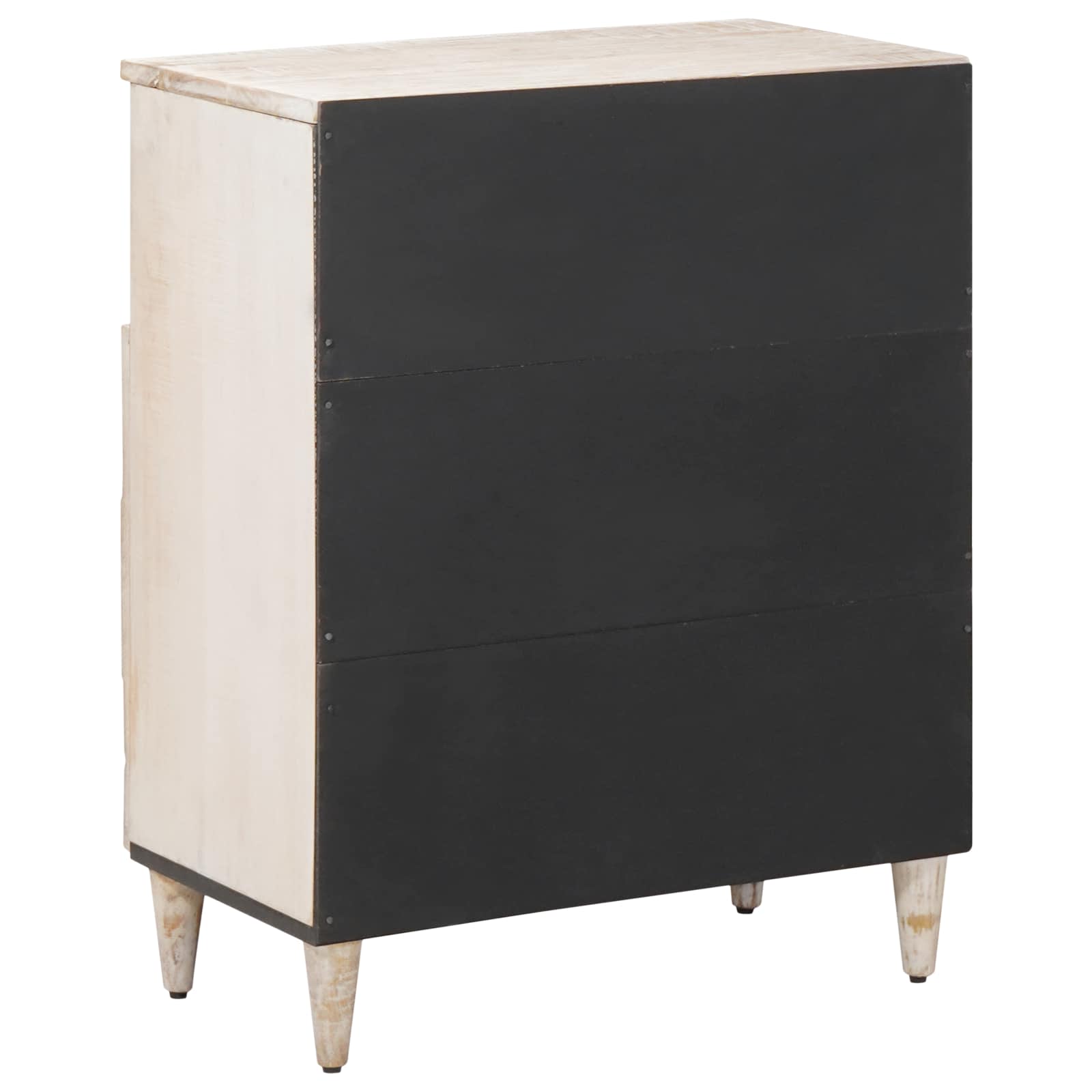 Sideboard mit Speicher Weiß 60 x 33,5 x 75 cm Massivholz Mango