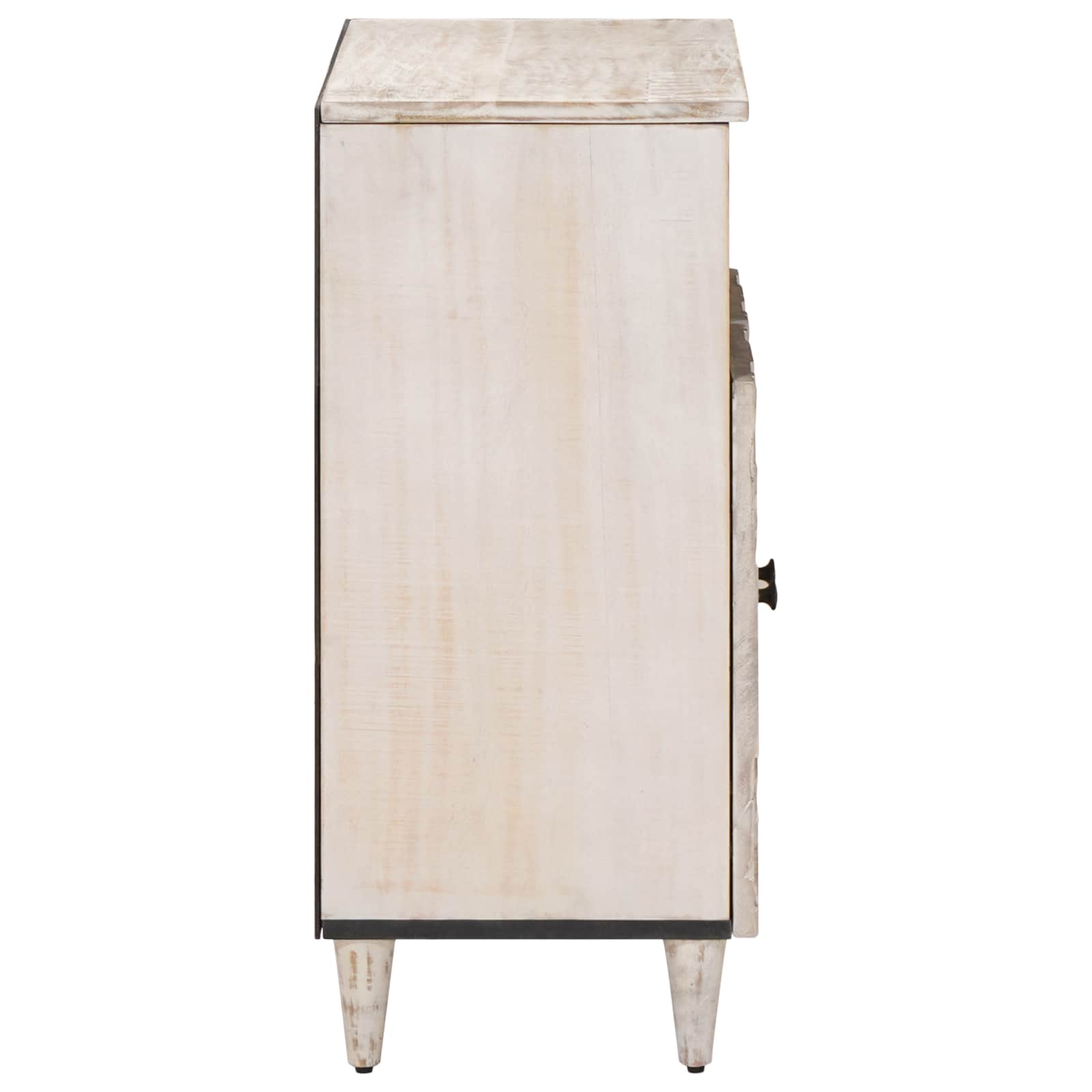 Sideboard mit Speicher Weiß 60 x 33,5 x 75 cm Massivholz Mango